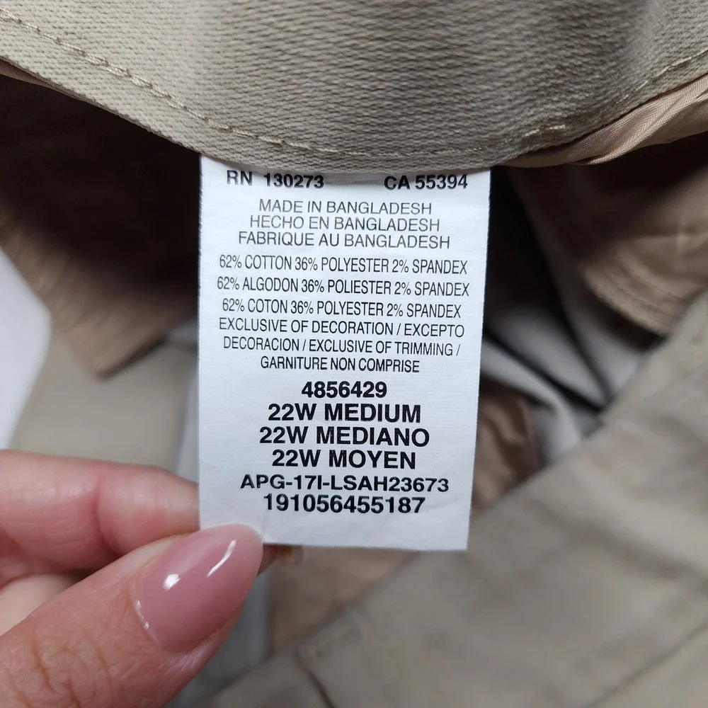 Lee Total Freedom Trousers Women 22W Khaki Beige Straight‎ Leg Stretch Modern
